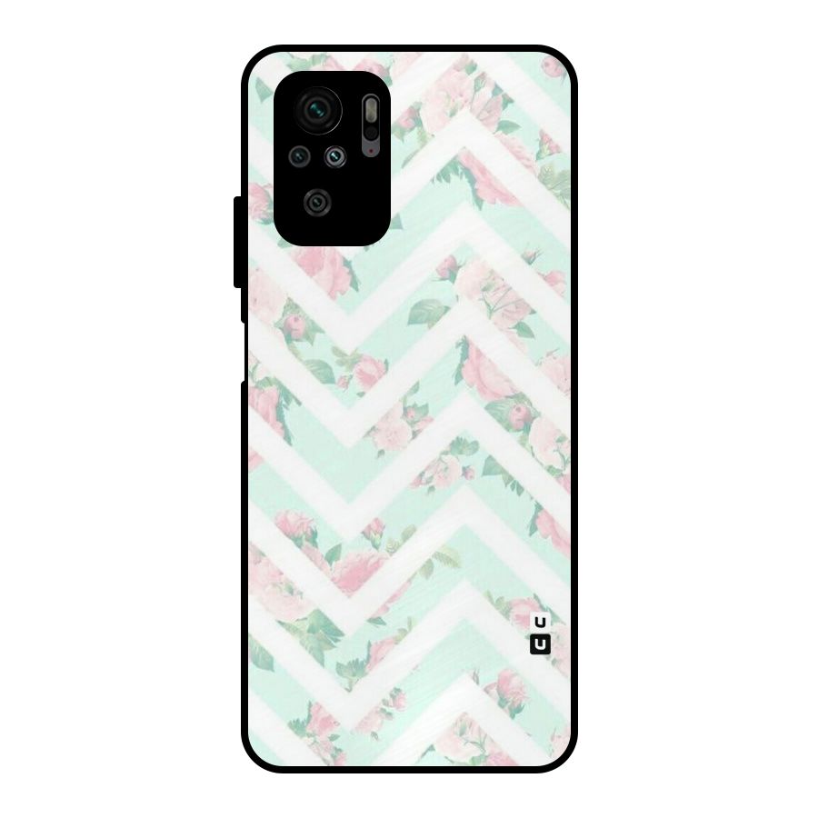 Pastel Floral Zig Zag Metal Back Case for Redmi Note 10S
