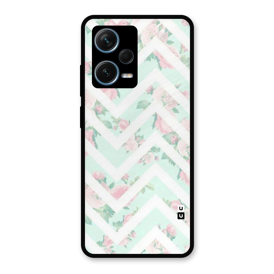 Pastel Floral Zig Zag Metal Back Case for Redmi Note 12 Pro Plus 5G