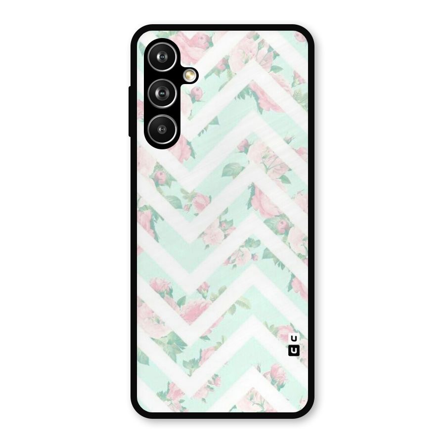 Pastel Floral Zig Zag Metal Back Case for Samsung Galaxy M54