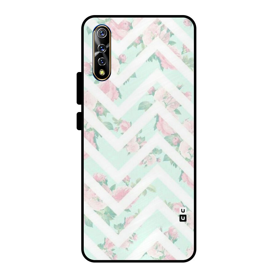 Pastel Floral Zig Zag Metal Back Case for Vivo S1