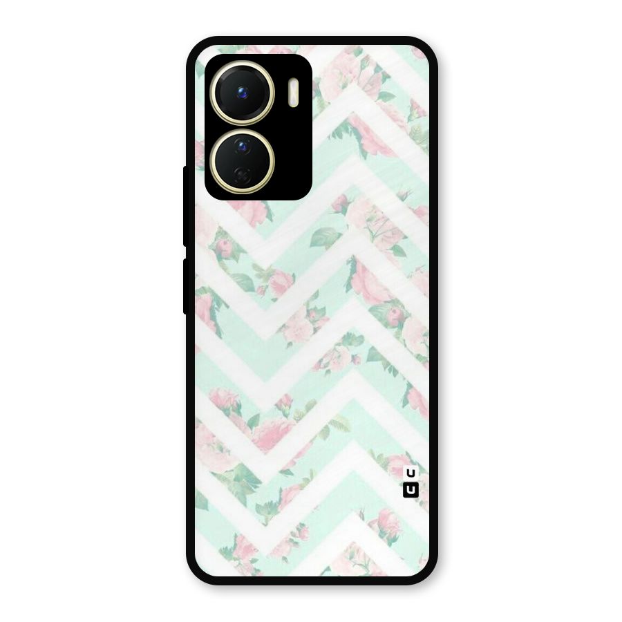 Pastel Floral Zig Zag Metal Back Case for Vivo T2x
