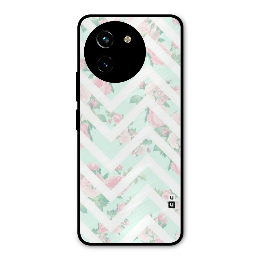 Pastel Floral Zig Zag Metal Back Case for Vivo T3x