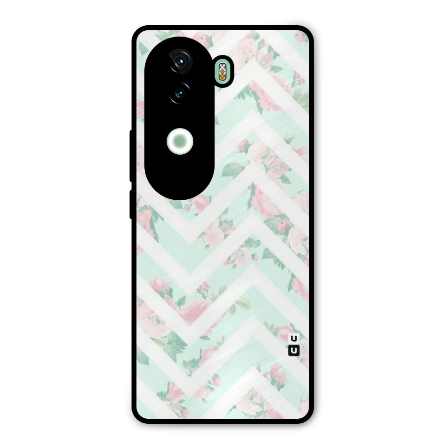 Pastel Floral Zig Zag Metal Back Case for Vivo V40e