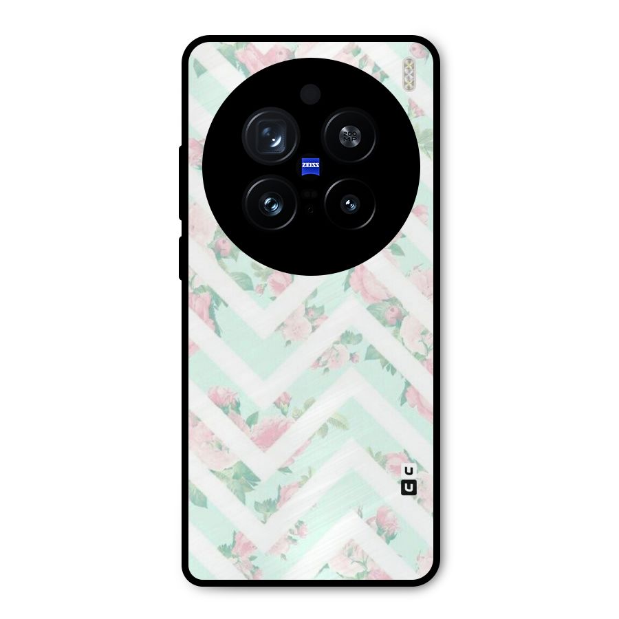 Pastel Floral Zig Zag Metal Back Case for Vivo X200 Pro