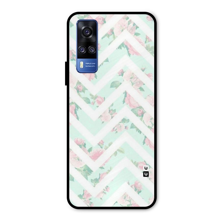 Pastel Floral Zig Zag Metal Back Case for Vivo Y31