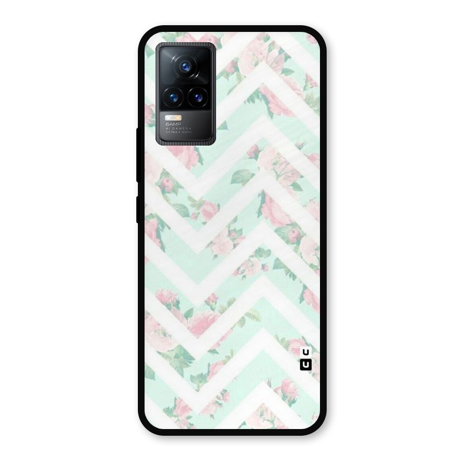 Pastel Floral Zig Zag Metal Back Case for Vivo Y73