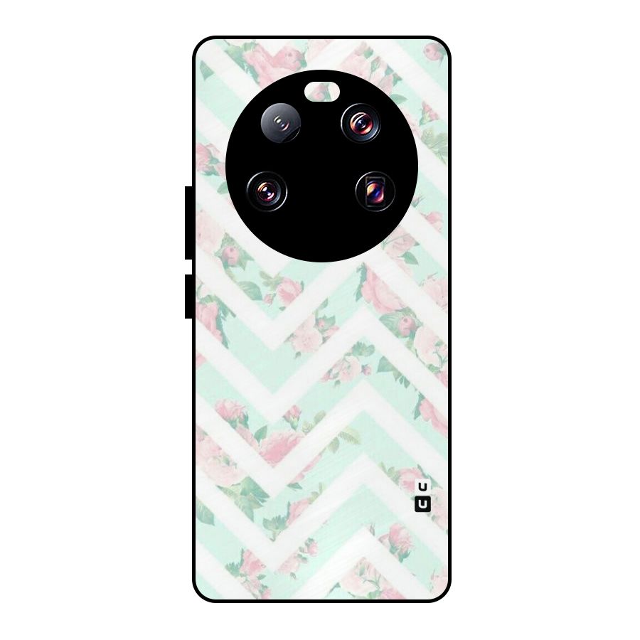 Pastel Floral Zig Zag Metal Back Case for Xiaomi 13 Ultra