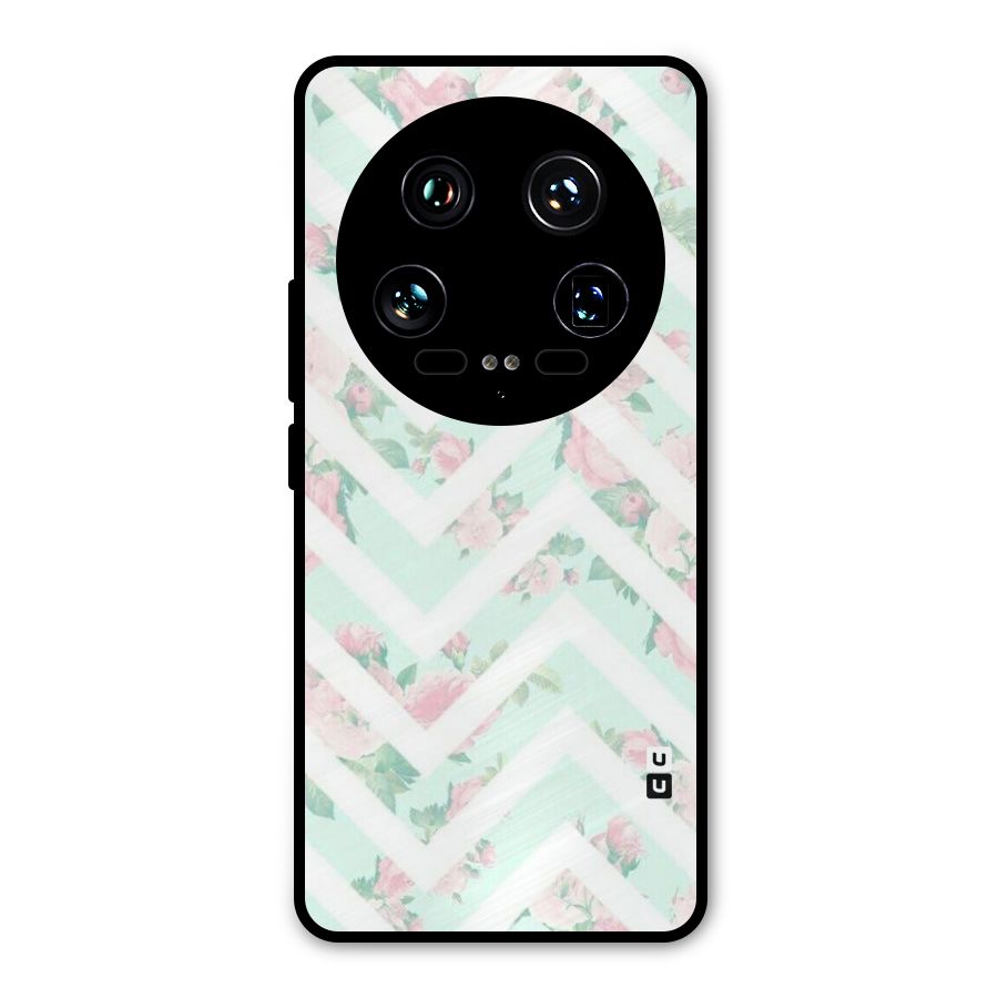 Pastel Floral Zig Zag Metal Back Case for Xiaomi 14 Ultra