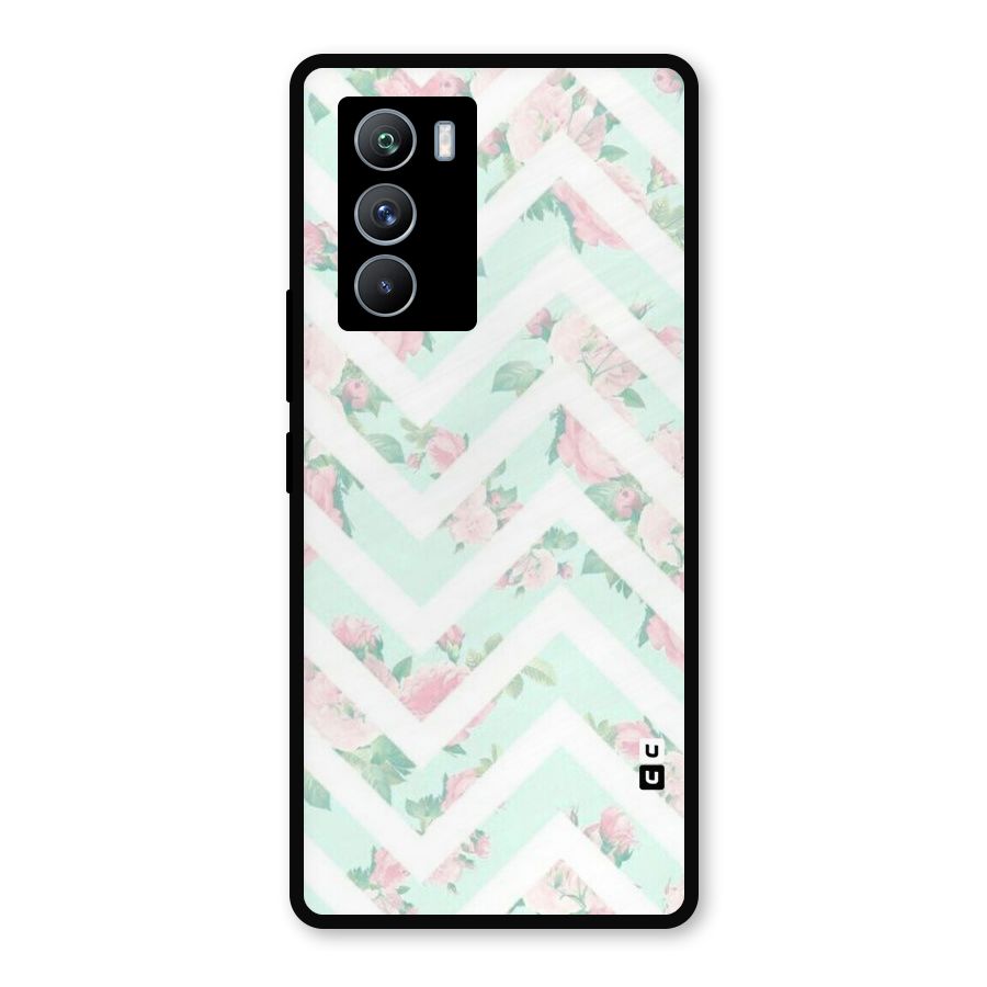 Pastel Floral Zig Zag Metal Back Case for iQOO 9 SE