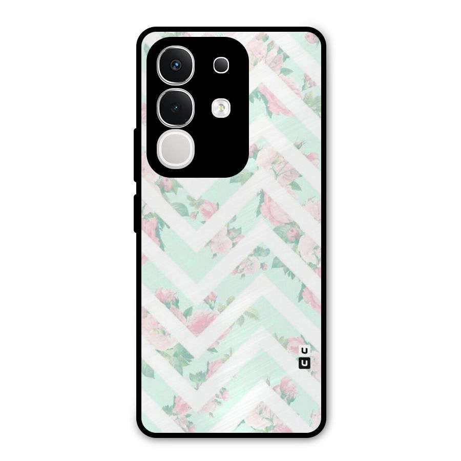 Pastel Floral Zig Zag Metal Back Case for iQOO Z10x