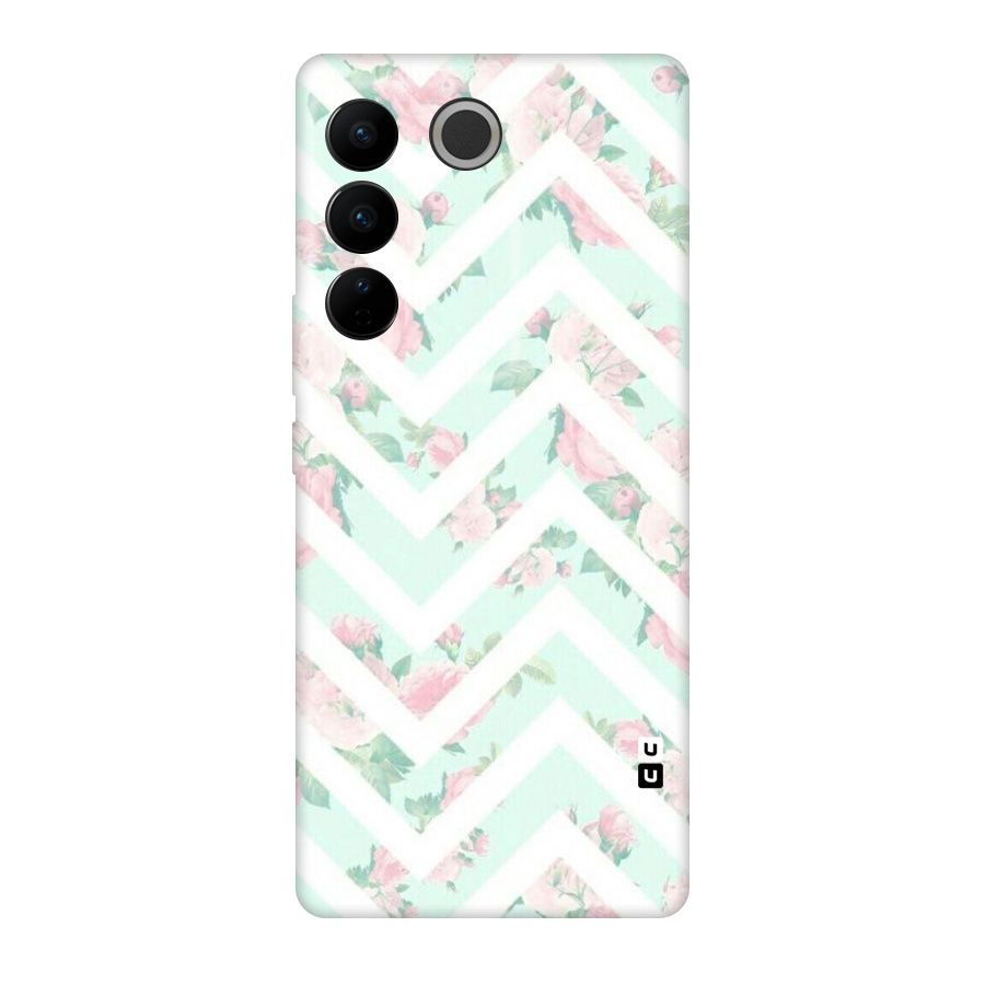 Pastel Floral Zig Zag Original Polycarbonate Back Case for Vivo V27