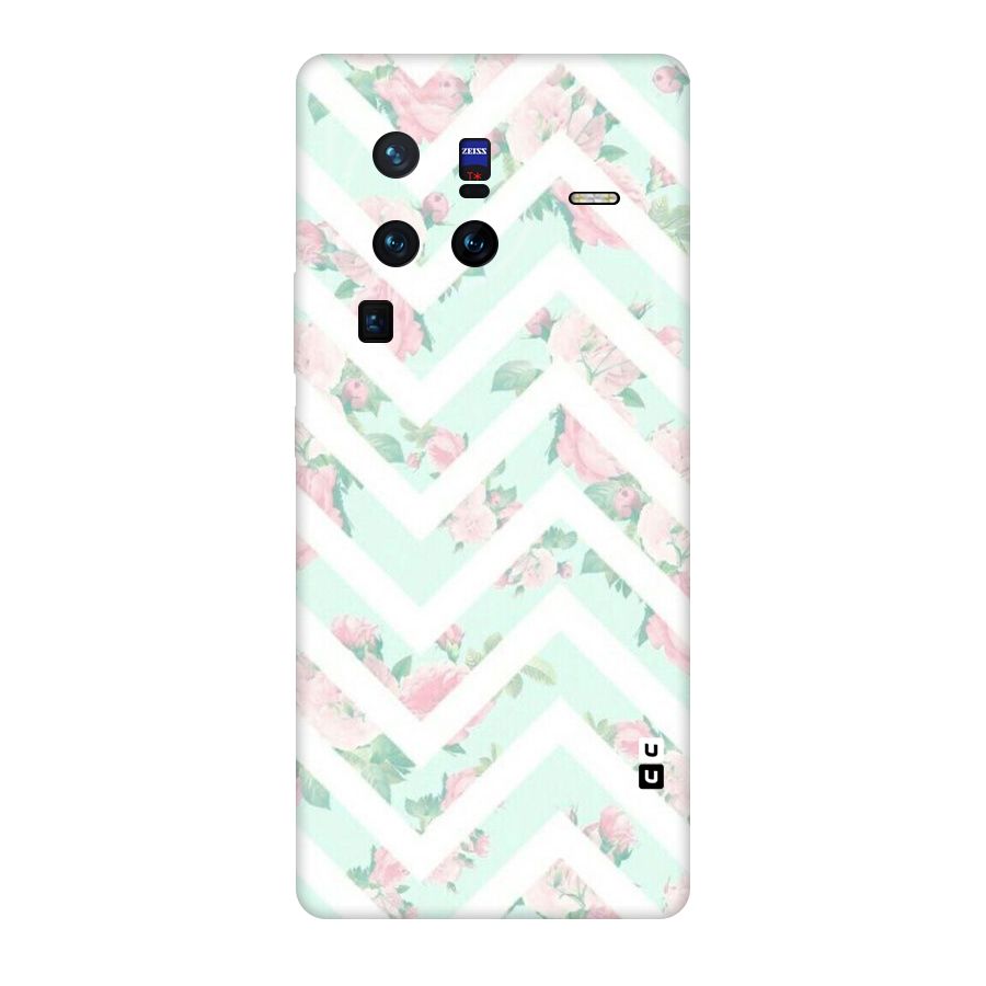 Pastel Floral Zig Zag Original Polycarbonate Back Case for Vivo X80