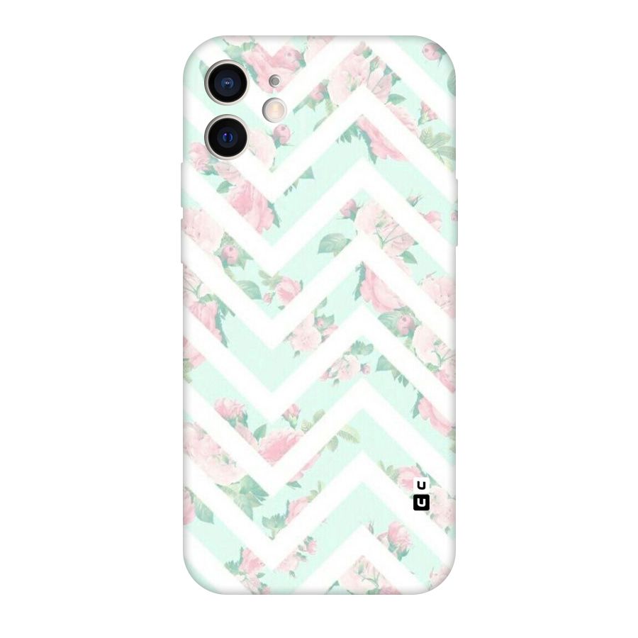 Pastel Floral Zig Zag Original Polycarbonate Back Case for iPhone 12