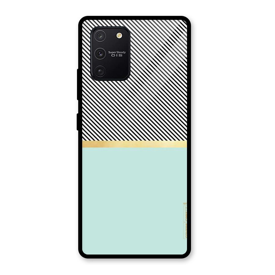 Pastel Green Base Stripes Glass Back Case for Galaxy S10 Lite