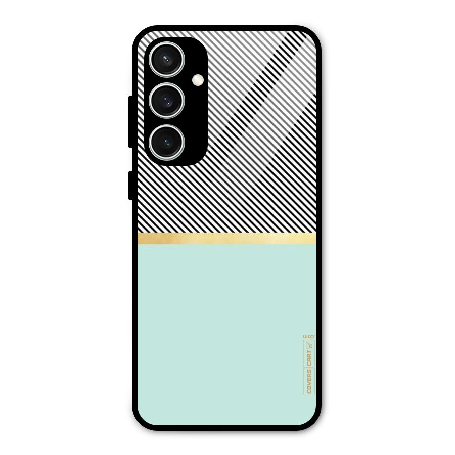 Pastel Green Base Stripes Glass Back Case for Galaxy S23 FE