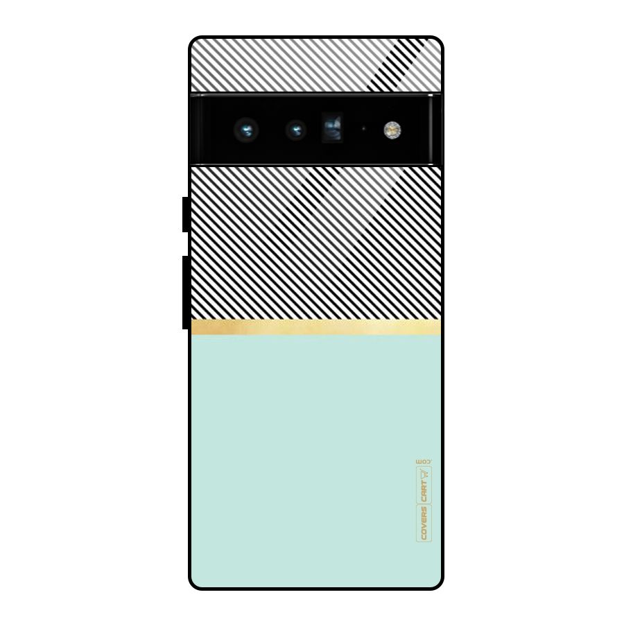 Pastel Green Base Stripes Glass Back Case for Google Pixel 6 Pro