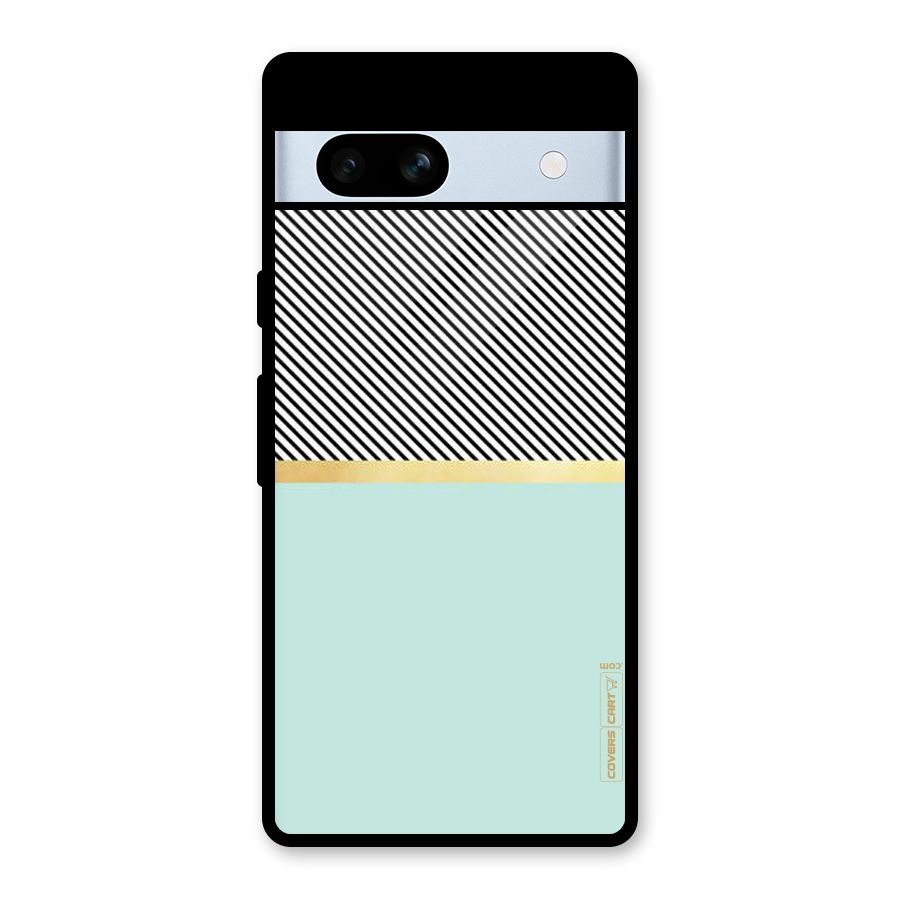 Pastel Green Base Stripes Glass Back Case for Google Pixel 7a