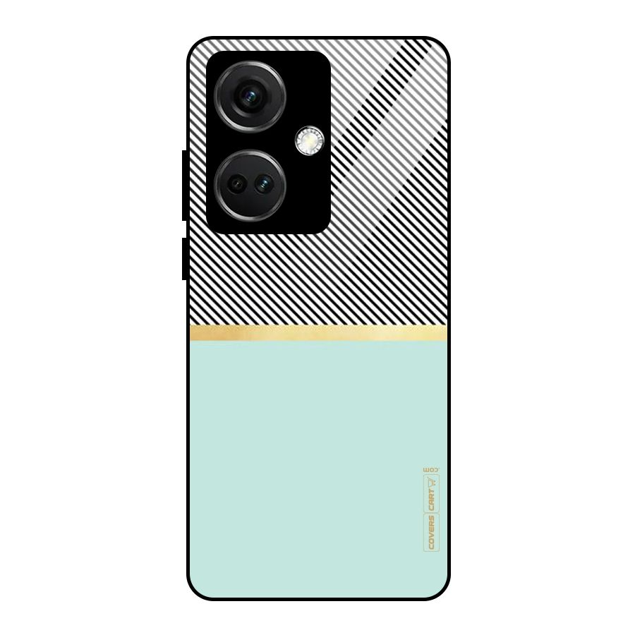 Pastel Green Base Stripes Glass Back Case for OnePlus Nord CE 3 5G