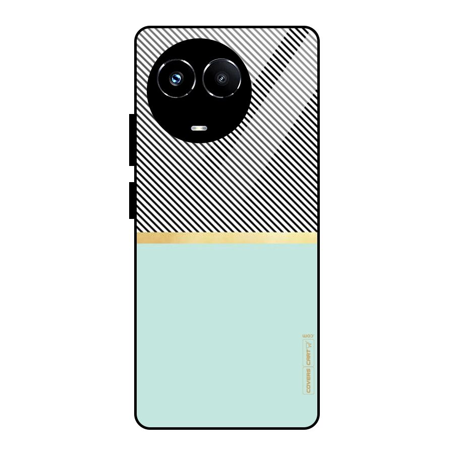 Pastel Green Base Stripes Glass Back Case for Realme 11X