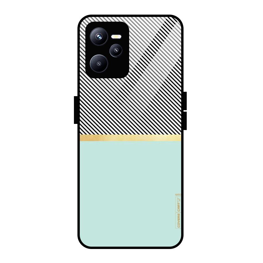 Pastel Green Base Stripes Glass Back Case for Realme C35