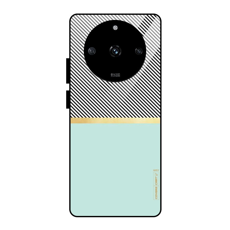 Pastel Green Base Stripes Glass Back Case for Realme Narzo 60 5G
