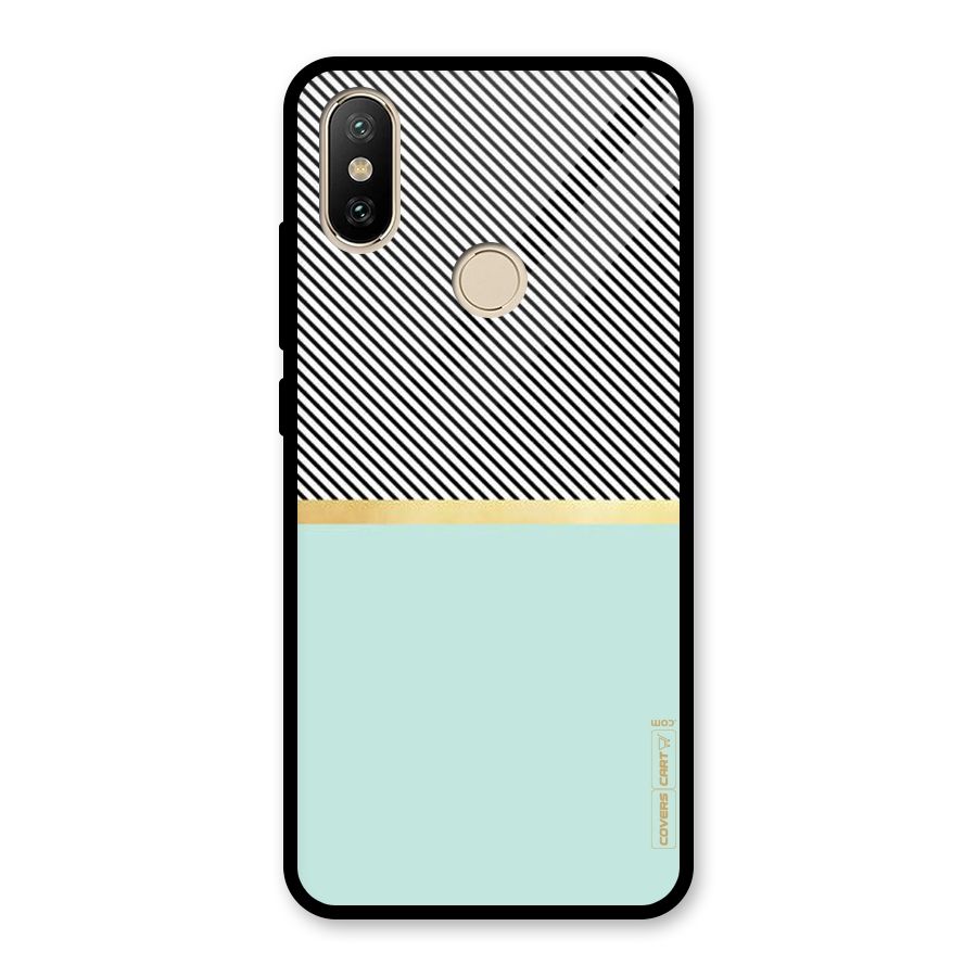 Pastel Green Base Stripes Glass Back Case for Redmi A2