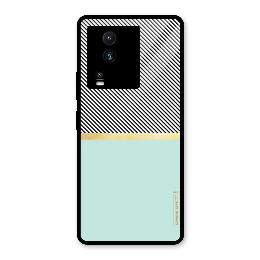 Pastel Green Base Stripes Glass Back Case for Vivo iQOO Neo 7 Pro