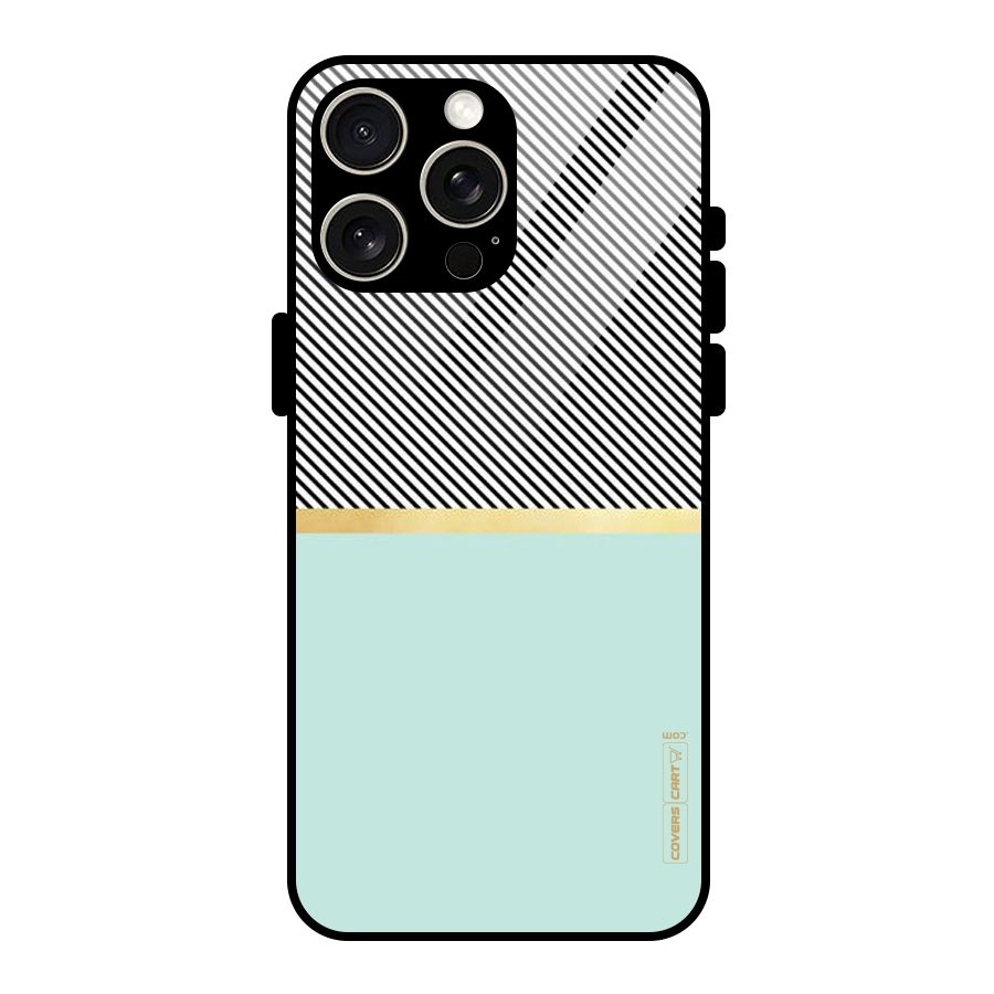 Pastel Green Base Stripes Glass Back Case for iPhone 15 Pro Max