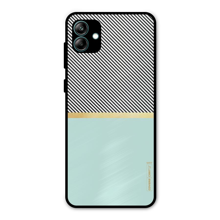 Pastel Green Base Stripes Metal Back Case for Galaxy A04