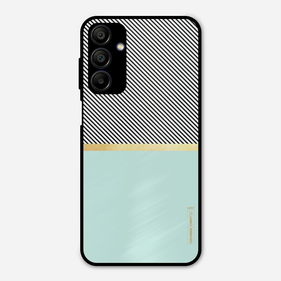 Pastel Green Base Stripes Metal Back Case for Galaxy A15 5G