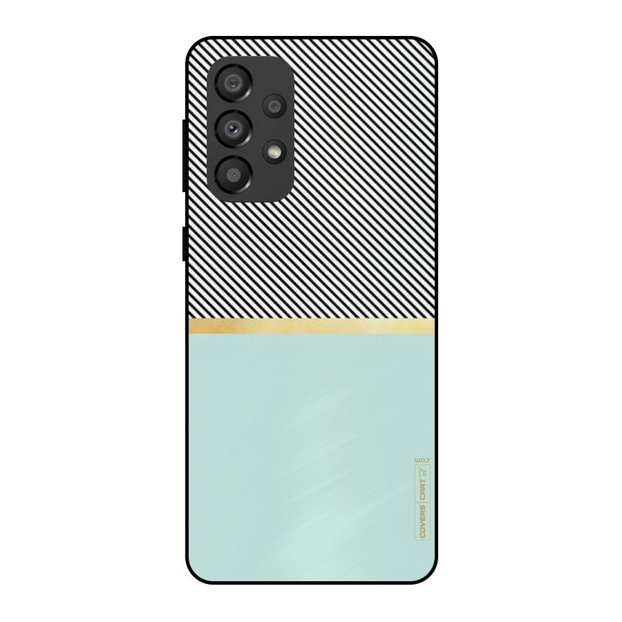 Pastel Green Base Stripes Metal Back Case for Galaxy A33 5G