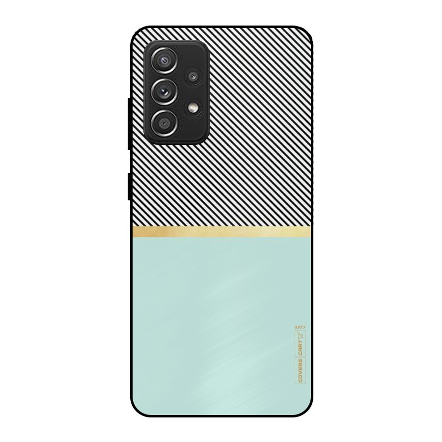 Pastel Green Base Stripes Metal Back Case for Galaxy A52s 5G