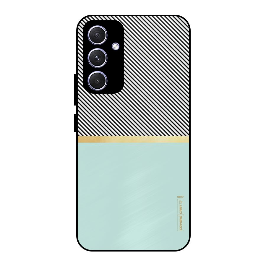 Pastel Green Base Stripes Metal Back Case for Galaxy A54