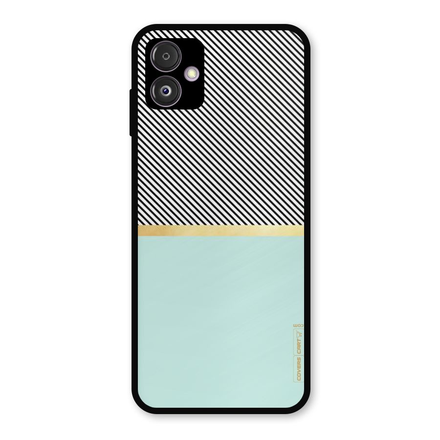 Pastel Green Base Stripes Metal Back Case for Galaxy F14