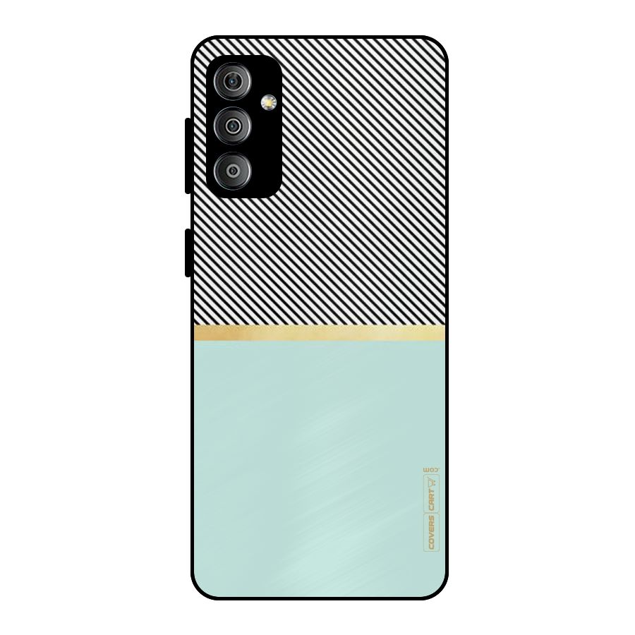 Pastel Green Base Stripes Metal Back Case for Galaxy F23