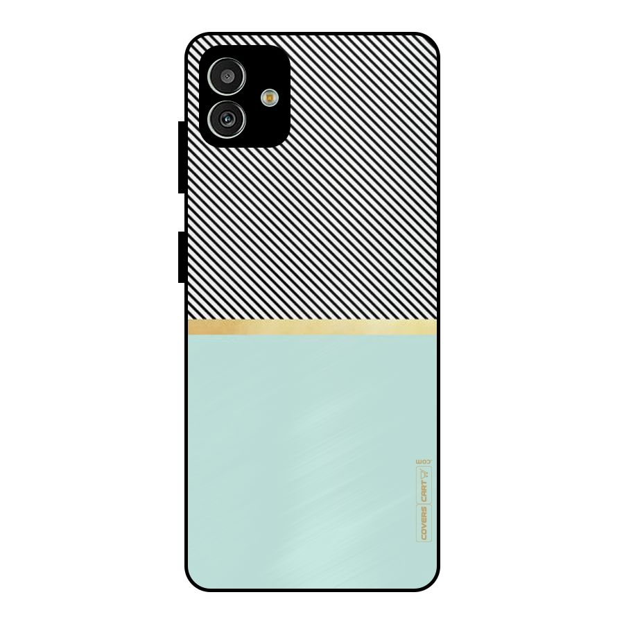 Pastel Green Base Stripes Metal Back Case for Galaxy M13 5G