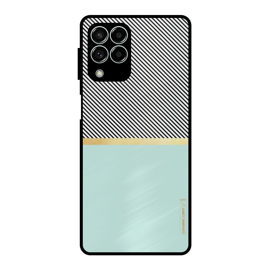 Pastel Green Base Stripes Metal Back Case for Galaxy M33