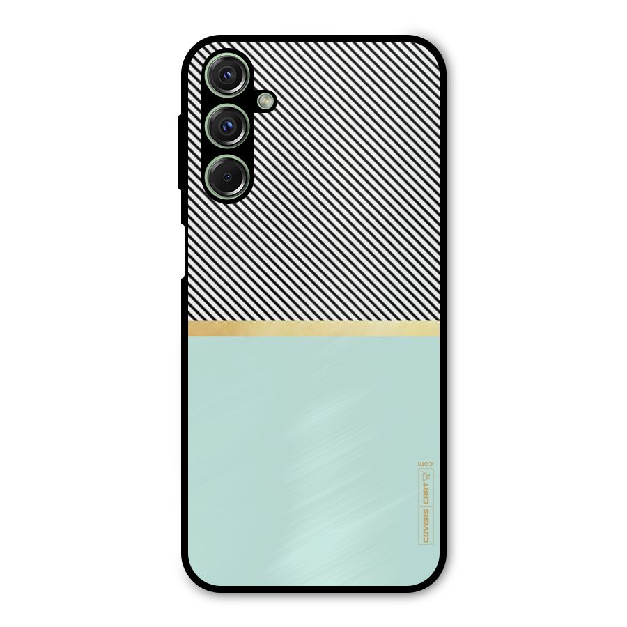 Pastel Green Base Stripes Metal Back Case for Galaxy M34
