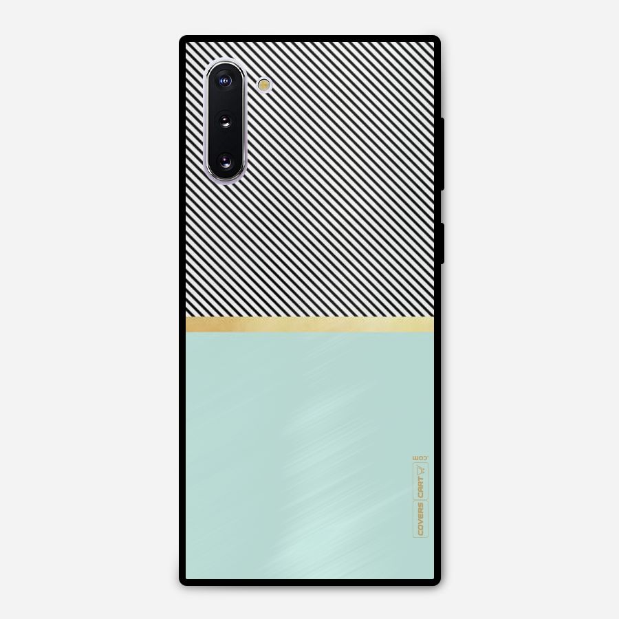 Pastel Green Base Stripes Metal Back Case for Galaxy Note 10