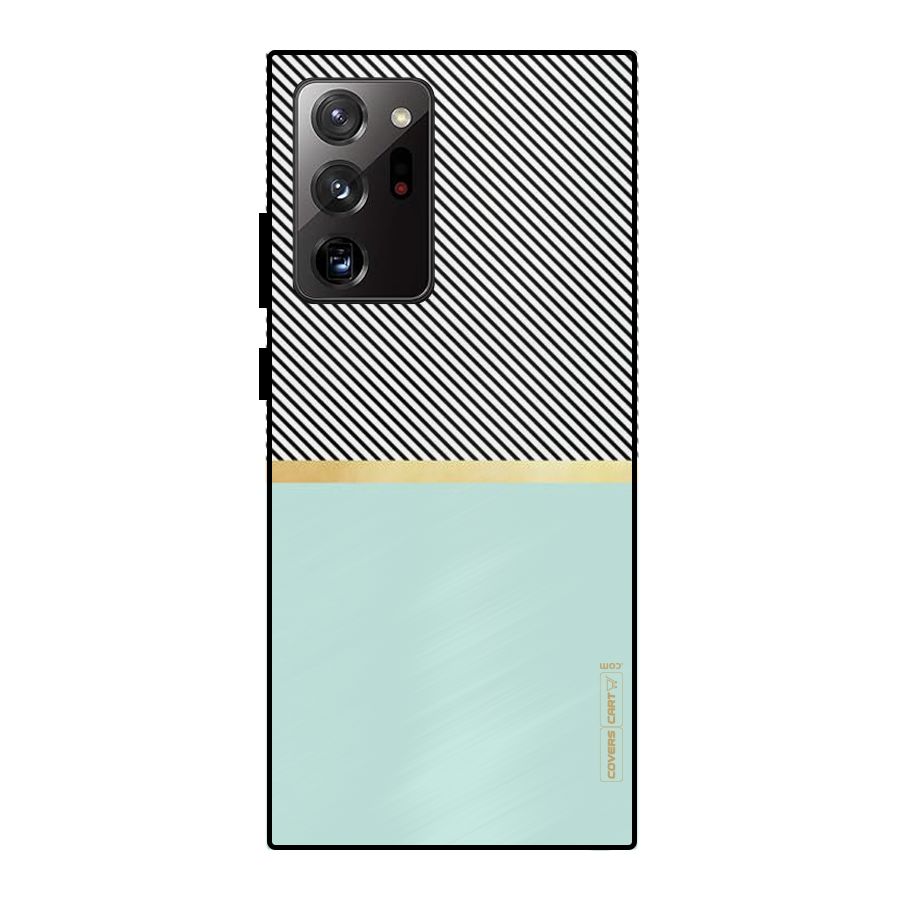 Pastel Green Base Stripes Metal Back Case for Galaxy Note 20 Ultra