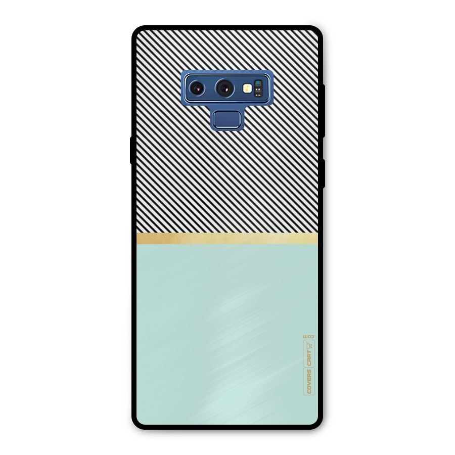 Pastel Green Base Stripes Metal Back Case for Galaxy Note 9