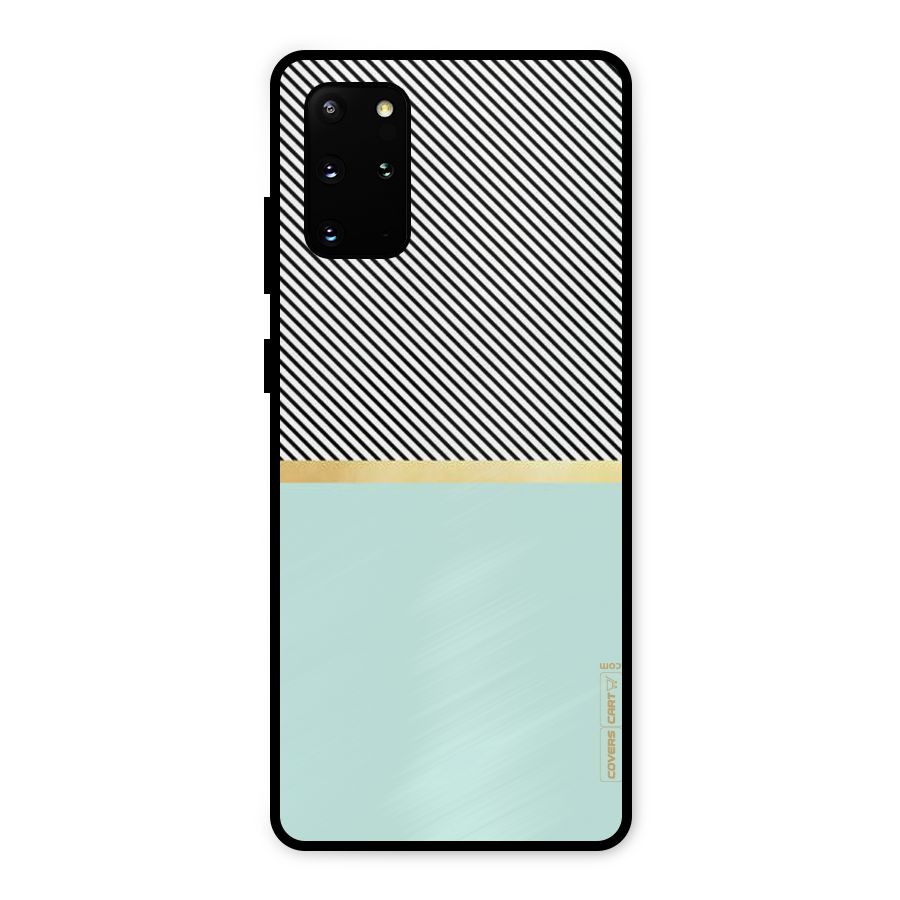 Pastel Green Base Stripes Metal Back Case for Galaxy S20 Plus