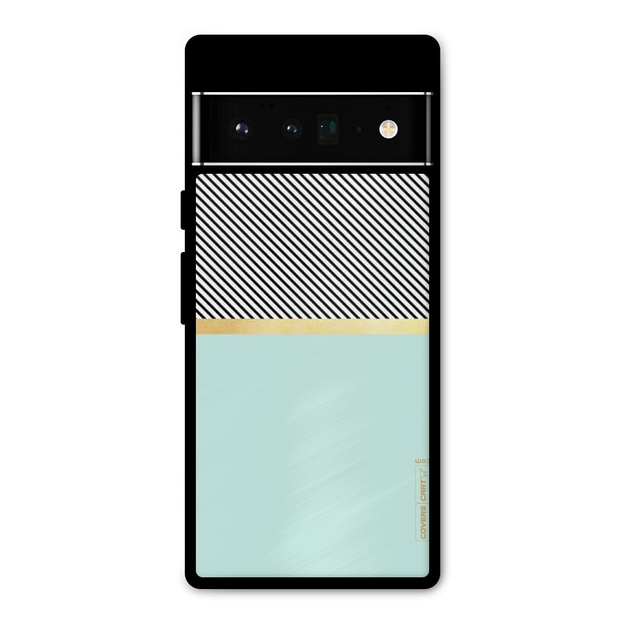 Pastel Green Base Stripes Metal Back Case for Google Pixel 6 Pro