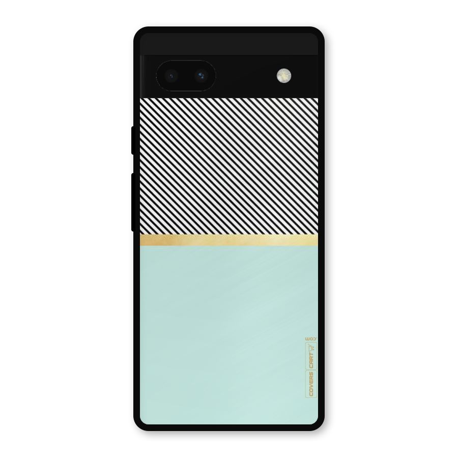 Pastel Green Base Stripes Metal Back Case for Google Pixel 6a