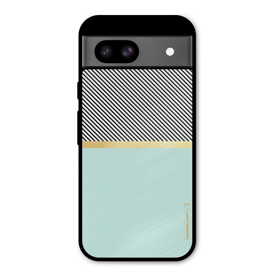 Pastel Green Base Stripes Metal Back Case for Google Pixel 8a