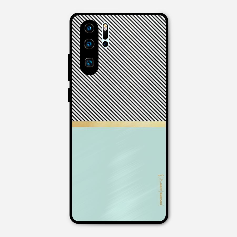 Pastel Green Base Stripes Metal Back Case for Huawei P30 Pro