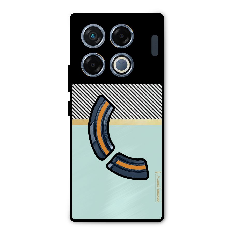 Pastel Green Base Stripes Metal Back Case for Infinix GT 20 Pro