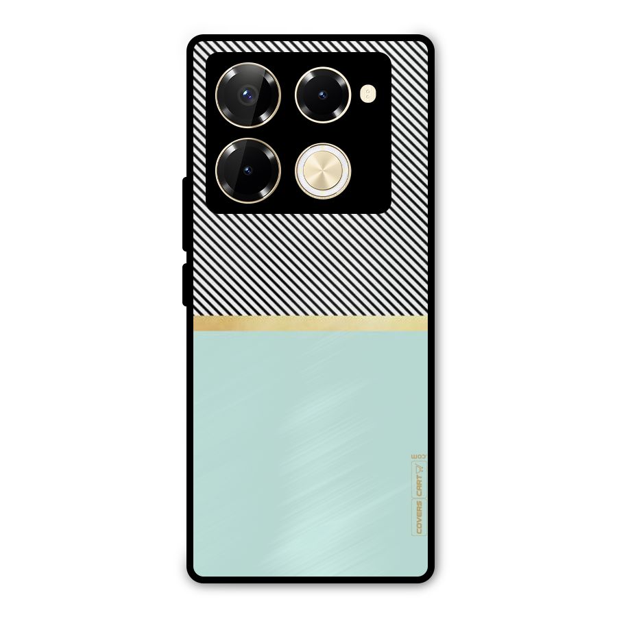 Pastel Green Base Stripes Metal Back Case for Infinix Note 40 Pro Plus