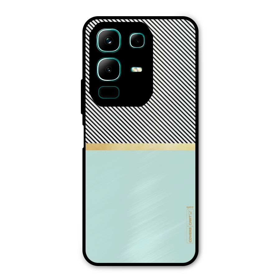 Pastel Green Base Stripes Metal Back Case for Infinix Note 50x