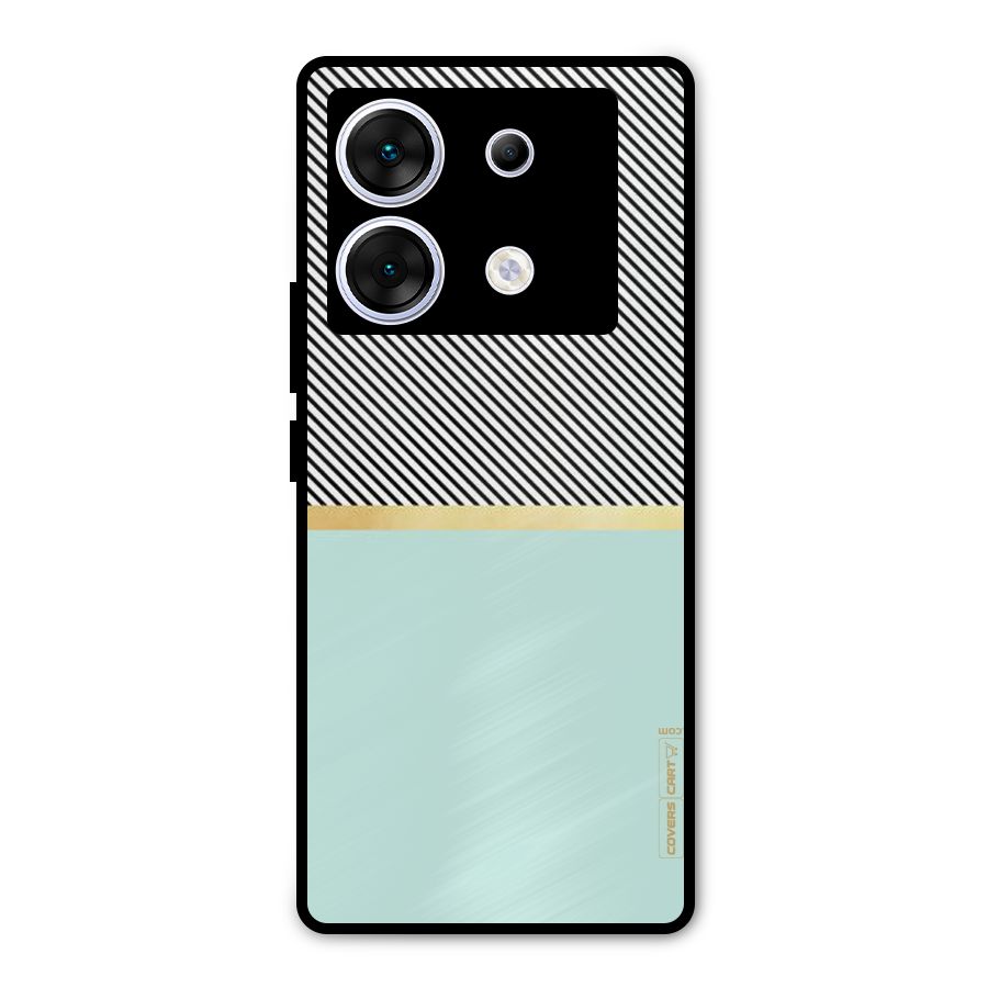 Pastel Green Base Stripes Metal Back Case for Infinix Zero 30 5G